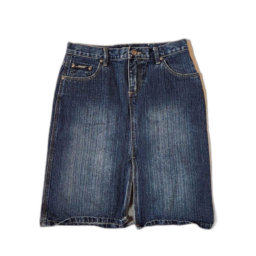 Squeeze Stephen Hardy Denim Skirt Size 3/4 Midi Blue